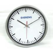นาฬิกาแขวน EVERENG กรอบ12.5 นิ้วสีเงินเมทาลิด